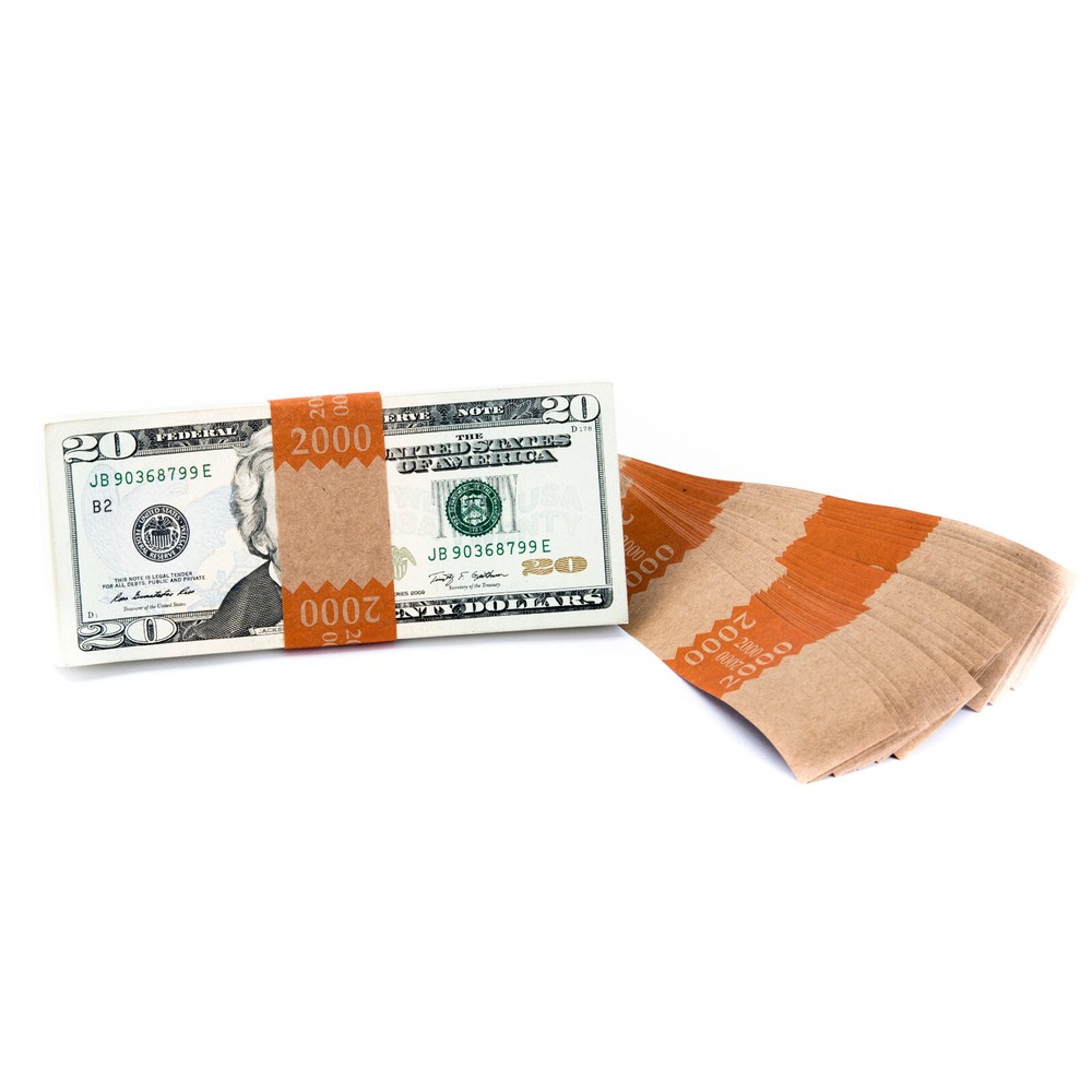 Natural Kraft Saw-Tooth $2,000 Currency Band (1,000)