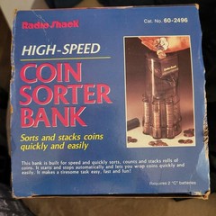 RadioShack High-Speed Electronic Coin Sorter Bank, Battery Powered, 60-2496