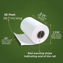 POS Thermal Paper Rolls 2 1/4 X 55, 10 Pack, Clover Flex