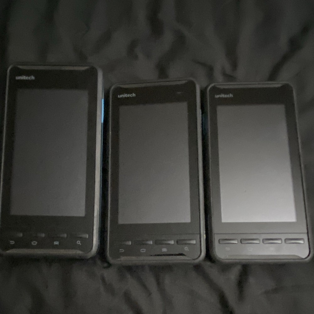Unitech Lot of 3 Rugged Handheld Touchscreen Mobile Computers w/ Barcode Scanner