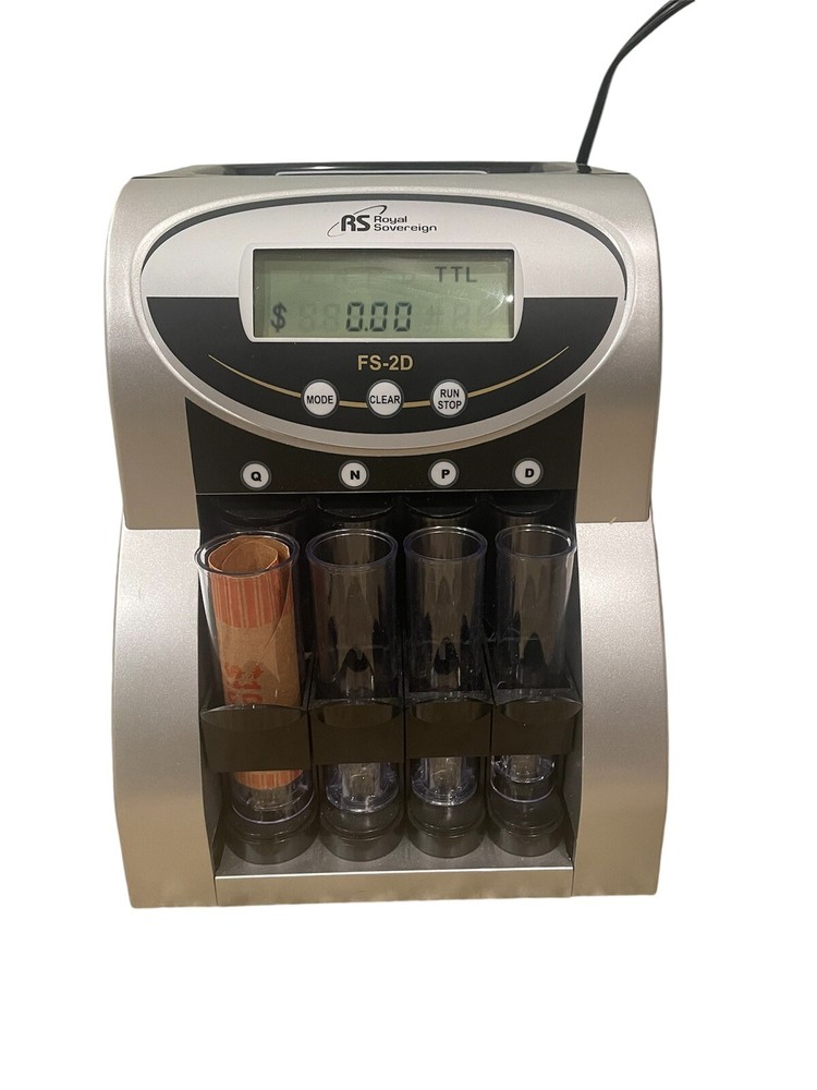 Royal Sovereign 2 Row Electric Digital Display Anti-Jam Coin Counter FS-2D