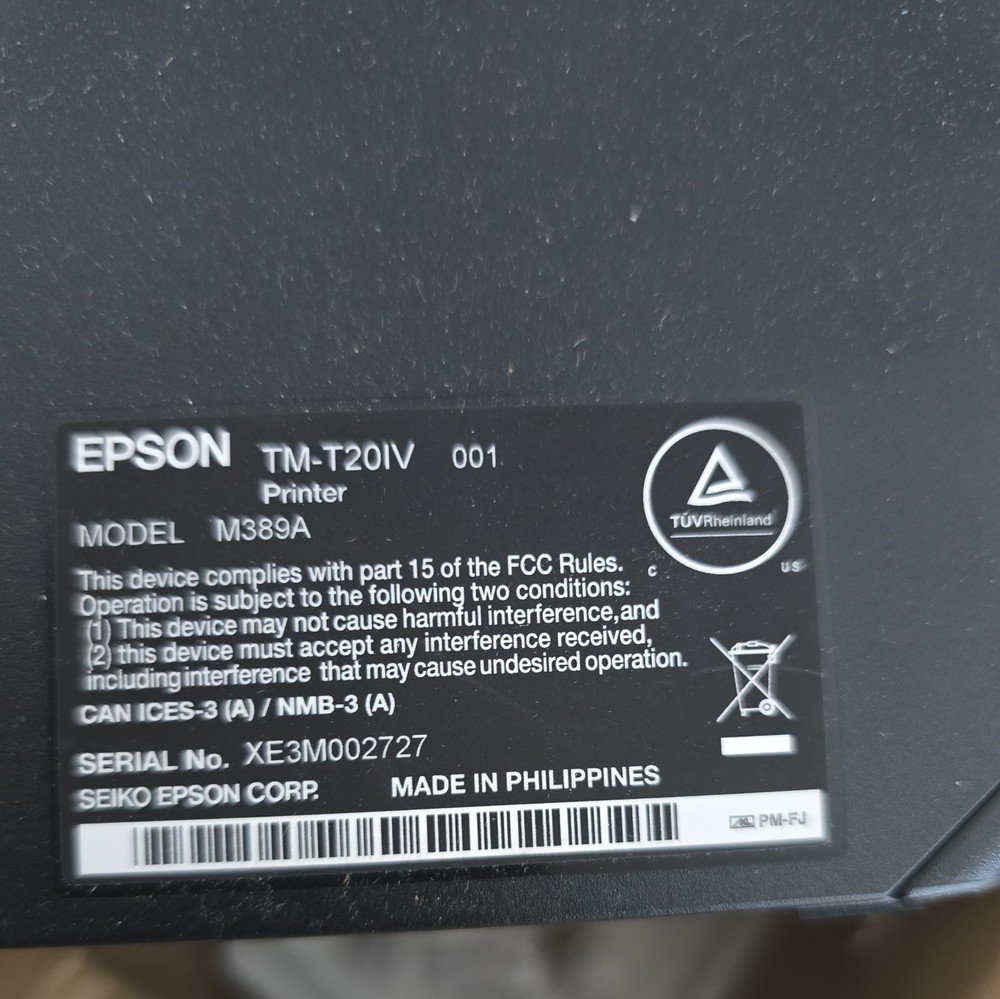 EPSON TM-T20IV-SP-022 Thermal POS Printer Black w/USB Ethernet For Business