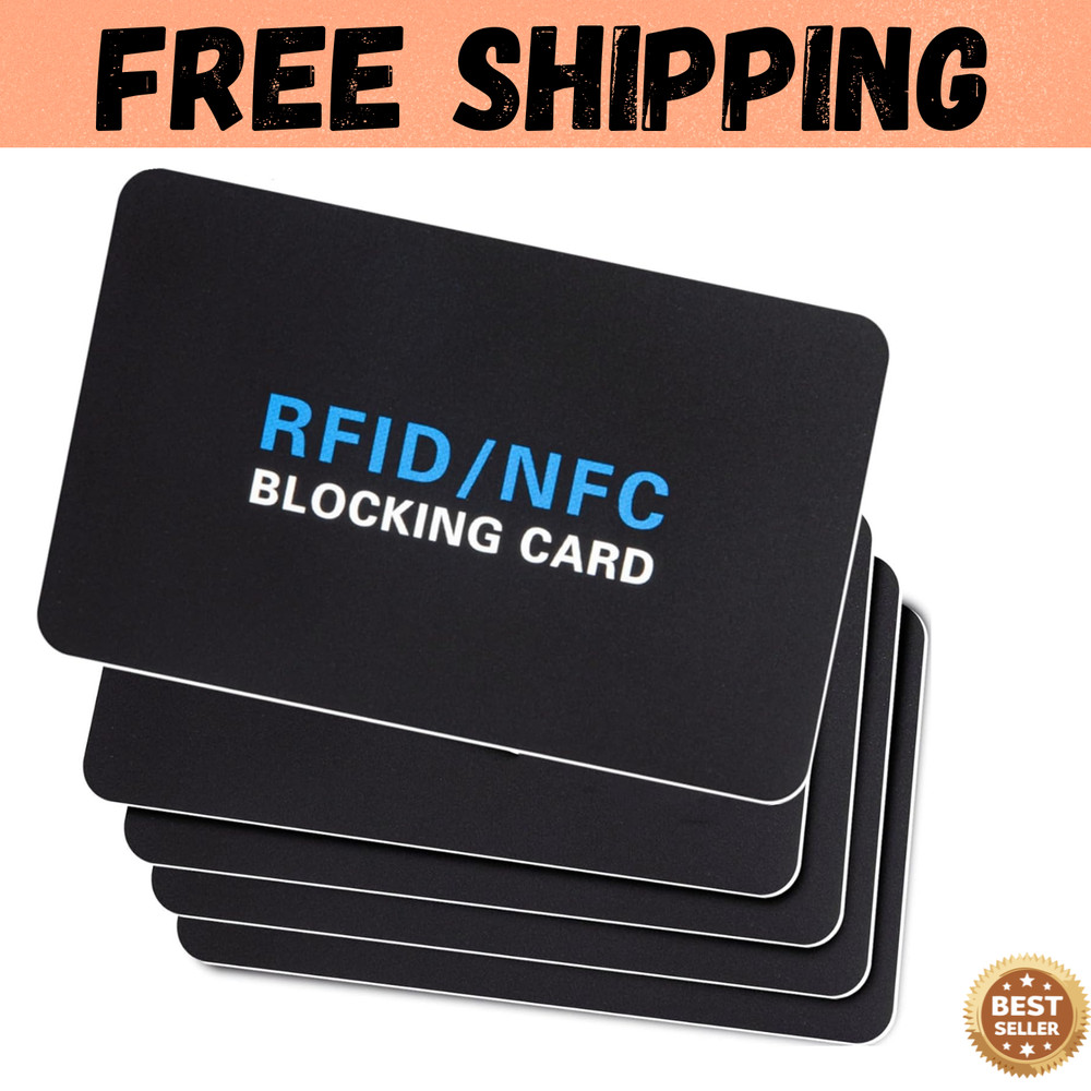 RFID Blocking Card – NFC Contactless Credit Debit Card Protector (5 Pack)