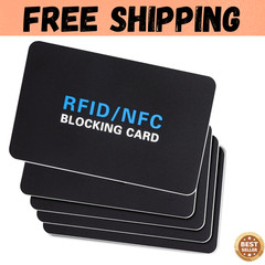RFID Blocking Card – NFC Contactless Credit Debit Card Protector (5 Pack)