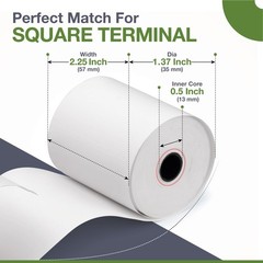 30 PCS Thermal Receipt Paper Rolls for Square Terminal Credit Card Machine