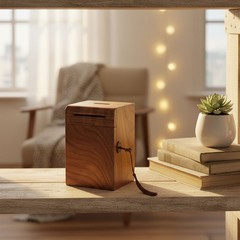 Solid Wood Handmade Money Bank Multi-Purpose for Adults & Kids