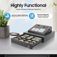 Electronic Cash Register, 39 Keys Raised Keyboard thermal cash register US STOCK