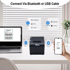Thermal Label and Receipt Printer USB+Bluetooth Connection Suitable for stores