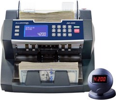 AB4200 Bill Counter, 300 Bills Hopper Capacity, 200 Bills Stacker Capacity,