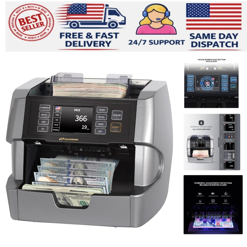 Bank Grade Money Counter Machine Mixed Denomination,Value Counting,Mulit Curr…