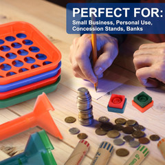 Coin Sorter Trays & Coin Counter Tubes, Coin Roller Crimping Tool with 60 Pcs As