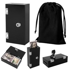 Pocket Size Acrylic Cash Box for Gambler, Winners Bank with 2 Keys Storage Ba…