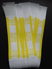 10 – Yellow $1,000 Cash Money Self-Sealing Straps Currency Bands