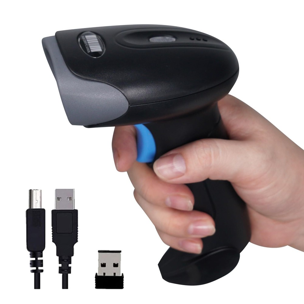 1D 2D QR Barcode Scanner Wireless Handheld Cordless Bar Codes Reader with 200…