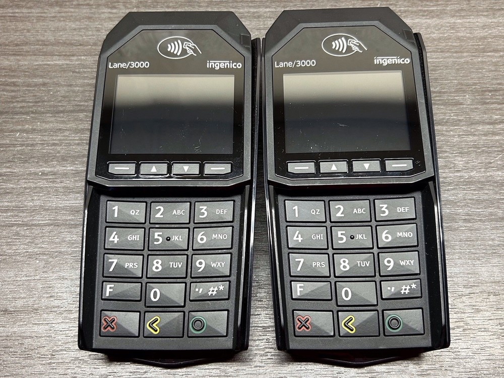 Lot Of 2 Ingenico Lane/3000 USB Credit Card Reader Machine Terminal Pin Pad D424