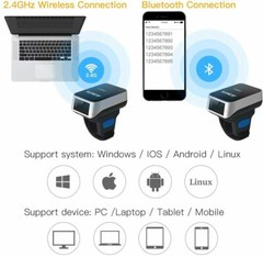 Sumicor Barcode Scanner 2D Bluetooth Ring Finger Wireless Barcode…