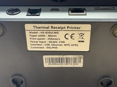 HSPOS HS-835ULWB USB RJ 45 Ethernet Receipt Printer/JUA126