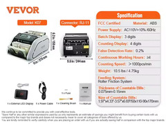 1000 Pcs/Min Money Counter Business Cash Register Bill Counterfeit Bill Detector