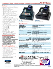 SAM4s NR-510R NEW OPEN BOX UNIT Raised Keyboard Cash Register FREE SHIPPING