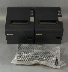 2x EPSON M129H Serial USB Thermal POS Receipt Printer w/ Power Adapter TM-T88IV
