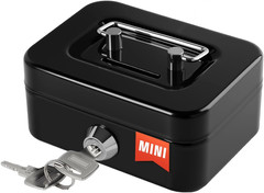 Compact Lockable Cash Box with Money Slot – Portable Mini Safe, Black