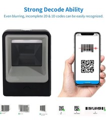 Handsfree 2D 1D Omnidirectional Barcode Scanner Black. SCANNER ONLY