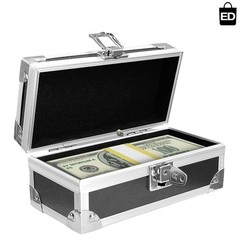 Cash Box with Lock, Aluminium Alloy Money Box for Cash Lockable Money Storage Bo