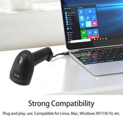 1D Barcode Scanner USB Wired Connection CCD Compatible with Windows Android F8U4