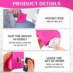 1 Pack Metal Box for Gamblers Pocket Sized Winner Bank Casino Cash Box with 2…