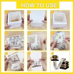 Black Gold 21st Happy Birthday Surprise Pull Out Money Box Cash Gift Set