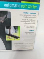 New Open Emerson 4 Barrel Automatic Coin Sorter Sorts Stacks US Coins Battery