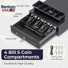 13″ Electronic Cash Register Drawer for Point of Sale (POS) System with 4 Bill 5
