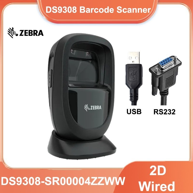 Zebra DS9308-SR00004ZZWW 1D 2D QR Code Desktop USB/RS232 Barcode Scanner w Cable