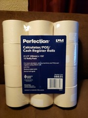 PM Company Perfection 08835 POS/Calculator Rolls, 2.25 In., x 150 Ft, 12/Pack