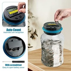 Coin Piggy Bank Saving Jar Digital Coin Counter with LCD Display Large