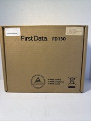 First Data FD130 Credit Card Machine w/Power Supply Privacy Shield Phone Cable