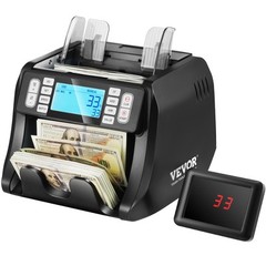 VEVOR Money Counter Machine USD & EUR Bill Counter w/UV MG Counterfeit Detection