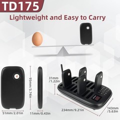 Retekess TD175 Restaurant Pager System, Pagers For Restaurant, 16 Beepers Black