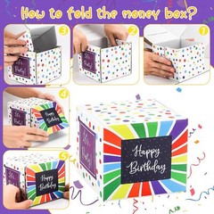 Birthday Money Box for Cash Pull Surprise Roll Gift Boxes for Kids Adults wit…
