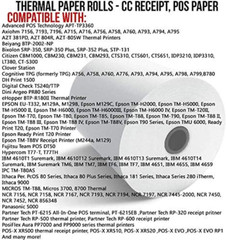 (25 Rolls) 3 1/8 X 230 Thermal Paper (80Mm X 70M) 48 GSM Thickness Tape for Squa