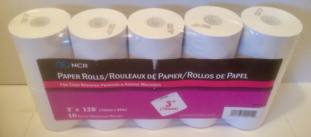 NCR 997032 Pack of 10 rolls 3″ 1-ply Cash Register Receipt Paper Citizen Sharp