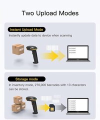 Inateck 2D Bluetooth Barcode Scanner AI Wireless QR Code W/ Smart Charging Base
