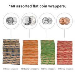 ESSENTIAL Coin Sorters Tray, 4 Color-Coded Sorting Tray with 160…