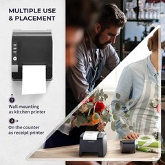 Volcora Thermal Receipt Printer, 80mm USB/Ethernet POS QR Code Printer with A…