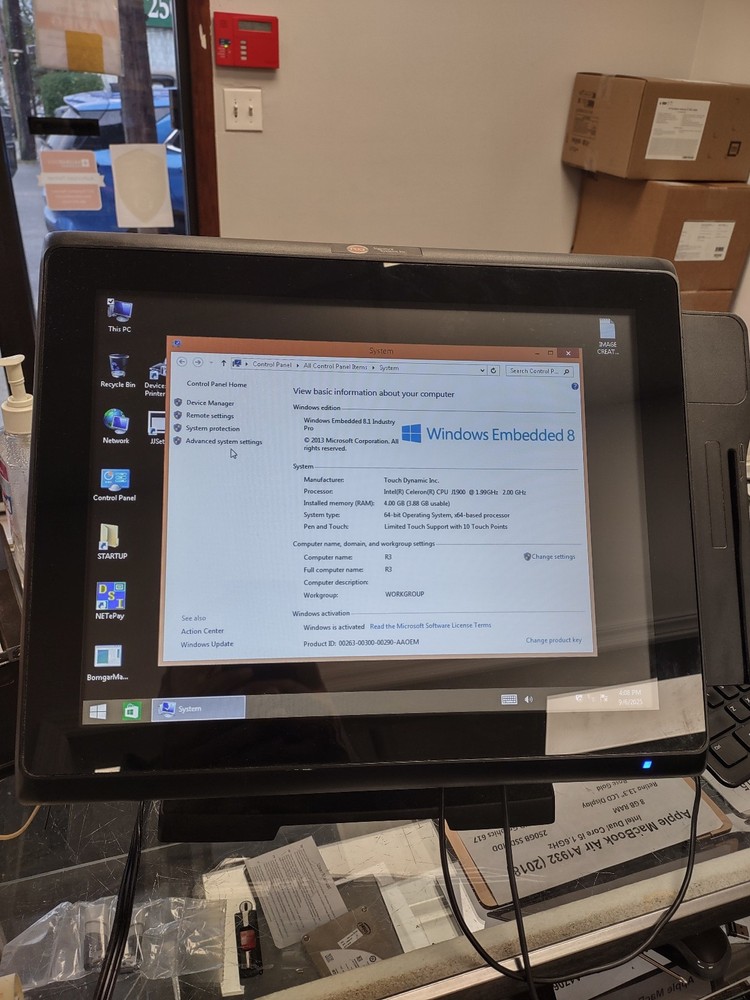Touch Dynamic Pulse J1900 POS 64GBSSD w/customer screen Win Embedded 8.1