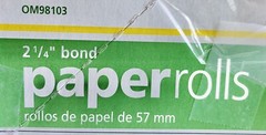 OFFICE MAX 2-1/4 in x 130 ft Bond Receipt Paper Rolls (57mm x 39m) OM98103 12pk