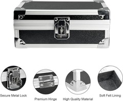 Cash Box with Lock, Aluminium Alloy Money Box for Cash Lockable Money Storage Bo