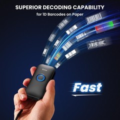 Eyoyo 1D Mini Bluetooth Barcode Scanner, 3-in-1 USB Wired & & black