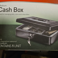 SentrySafe CB-12 Steel Lockable Cash Box w/ Key, Portable Handle