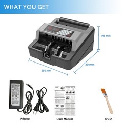 TIHOO Portable Money Counter – Advanced UV/MG Counterfeit Black & Gray